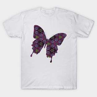 Purple Flower Pattern T-Shirt